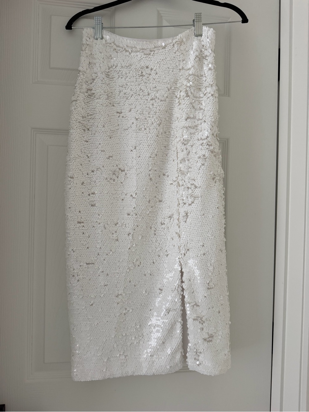 Rachel Parcell White Sequin Midi Skirt